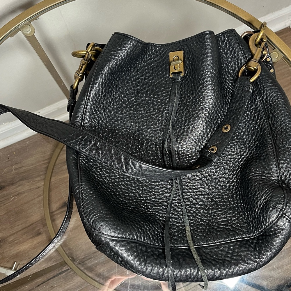 REBECCA MINKOFF DARREN STUDDED SHOULDER BAG Convertible black
